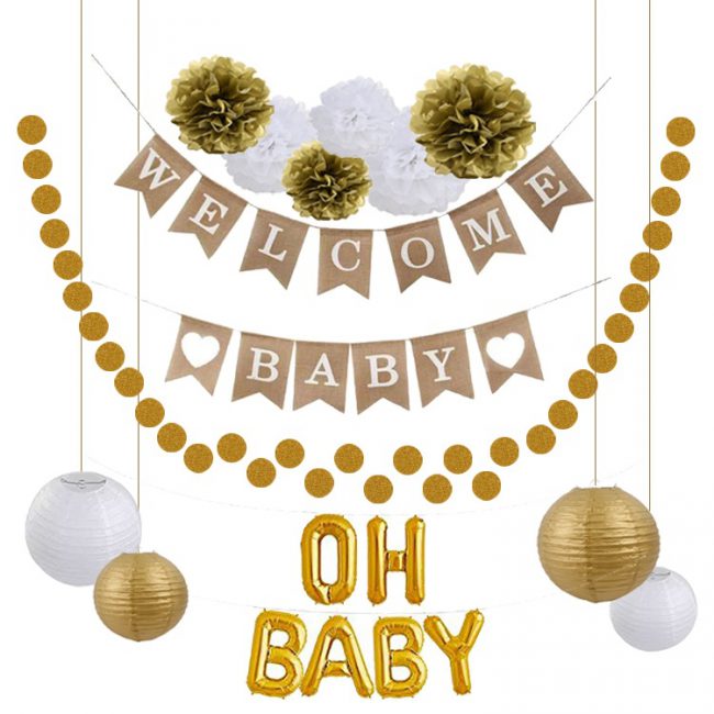 Babyshower Goud Versiering Pakket