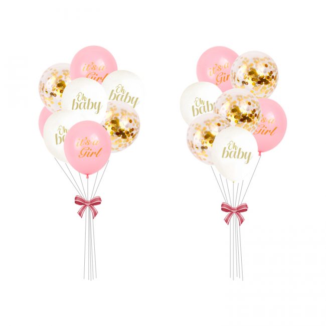 Geboorte Babyshower roze Ballonnen