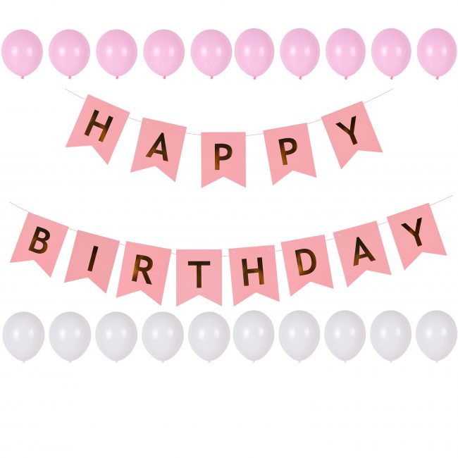 Verjaardag versieriing roze
